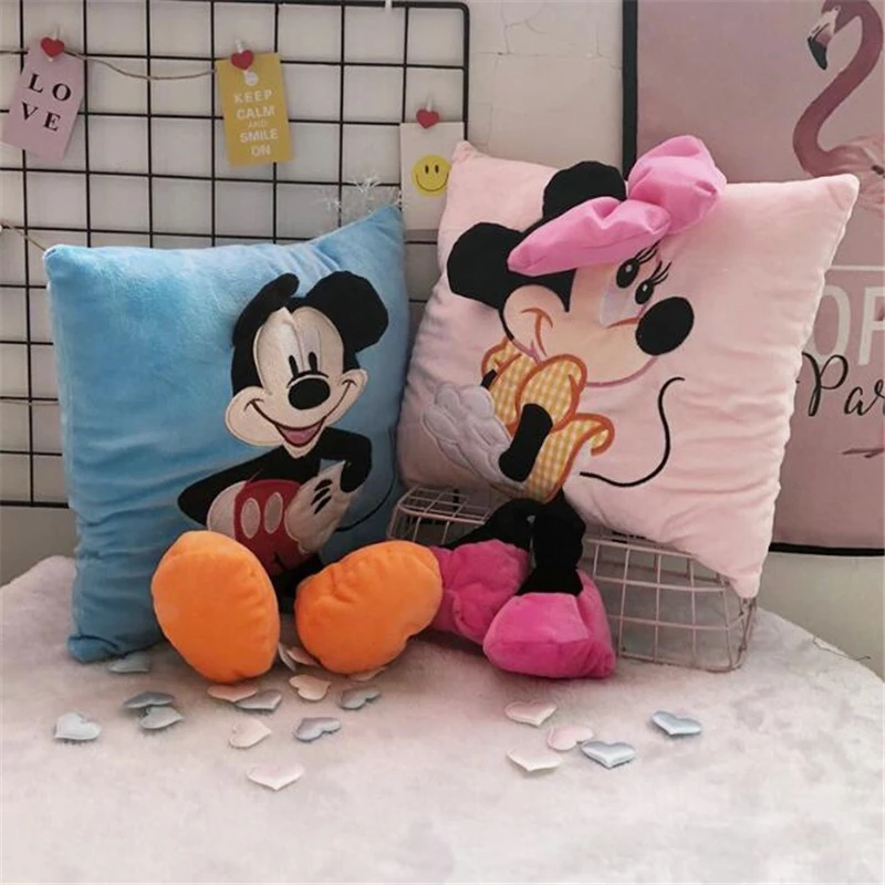 Mickey Minnie Mouse Pagalvės Užvalkalą Disney Animacinių Filmų Pora Pagalvėlė Padengti Minkšta Automobilių, Namų Dekoro Sofos Pagalvėlės Namų Tekstilės Pagalvių Užvalkalai