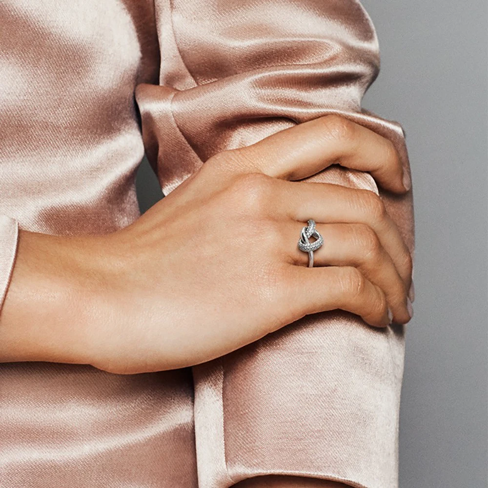 Sterlingas Sidabro žiedas Meilės 925 Putojantis CZ žiedas Pora vestuvių žiedas papuošalai Tinka Moterims, bižuterijos dovana