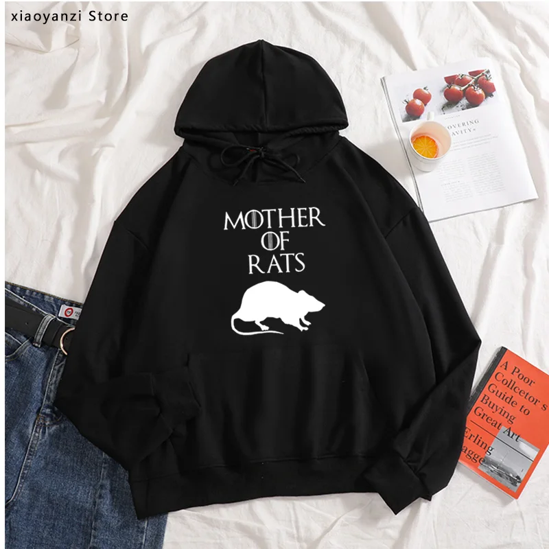 Pavasario rudens Stiliaus Juokinga Motina Žiurkių Streetwear Atsitiktinis moterų hoodies Spausdinti Medvilnės Hip-Hop Atsitiktinis O-Kaklo megztiniai megztinis