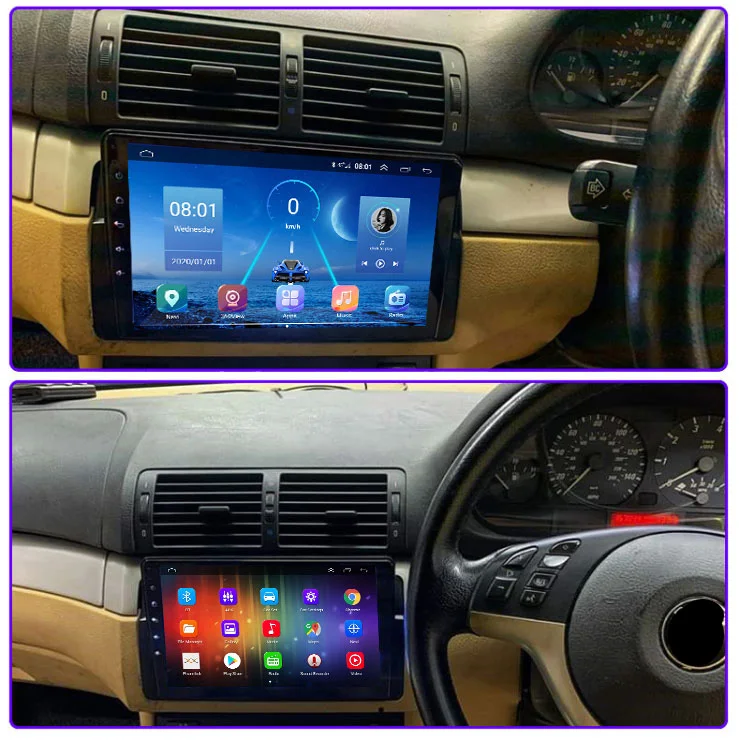 4G 64G Android 9.0 Automobilio Multimedijos Radijas, Vaizdo Grotuvas, BMW E46 1999-2005 Navigacijos Carplay RDS DSP 2 Din 360° Kampu galinio vaizdo Kamera