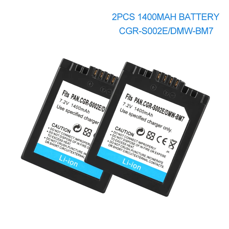 CGAS002 Bateriją Panasonic DMC-FZ1 DMC-FZ10 DMC-FZ10EG-K DMC-FZ3B S002/NT-BM7 1400mah CGA-S002E Fotoaparato Baterijos