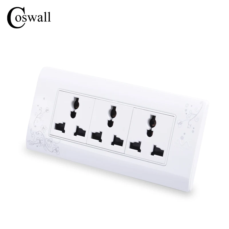 COSWALL Universal Plug Paprasta Stiliaus Sieninis Elektros Lizdas Multi-funkcija 9 Skylę Elektros Lizdą Su Vaiko Apsaugos Durų