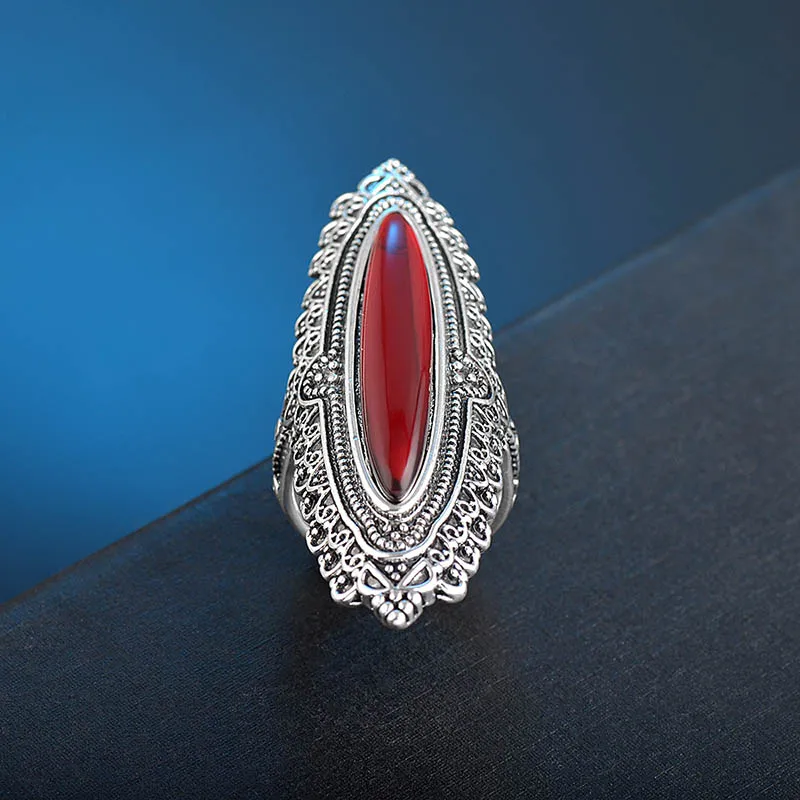 BIJOX ISTORIJA derliaus 925 sterlingas sidabro žiedas su geometrinės formos ruby smulkūs juvelyriniai dirbiniai žiedas moterų vestuvių pažadas dovanų šalis