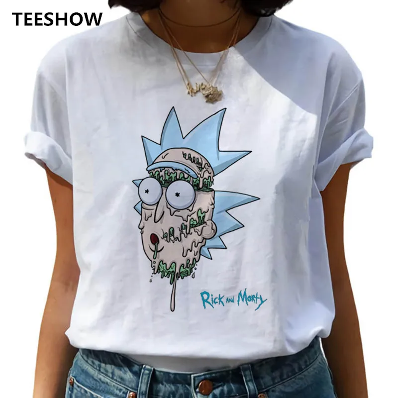 Juokinga Morty Animacinių filmų Marškinėliai Moterims Harajuku Spausdinti Ullzang Naujas Rick T-shirt 90s Grafinis marškinėliai Mados Viršuje, Trišakiai Moteris