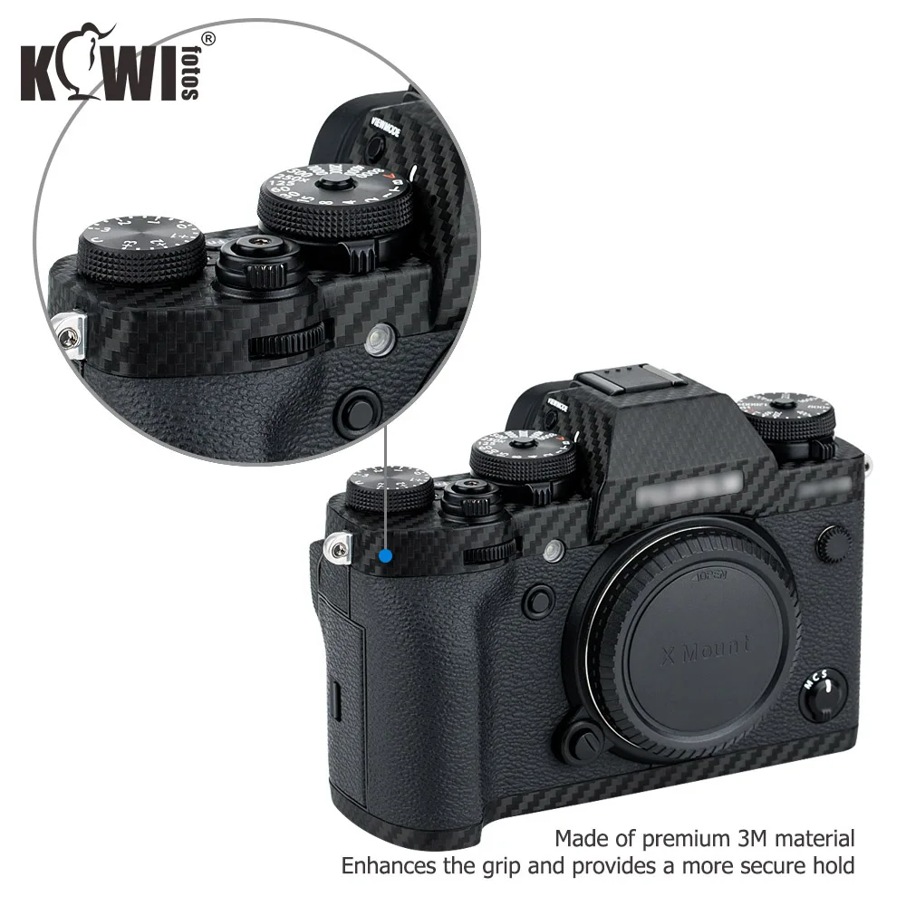 Kiwi Anti-Scratch Fotoaparato korpuso Dangtelį Anglies Pluošto Plėvelė Fujifilm X-T3 XT3 3M Lipdukas Anti-Skaidrių Grip Laikiklis Odos Skydas Guard