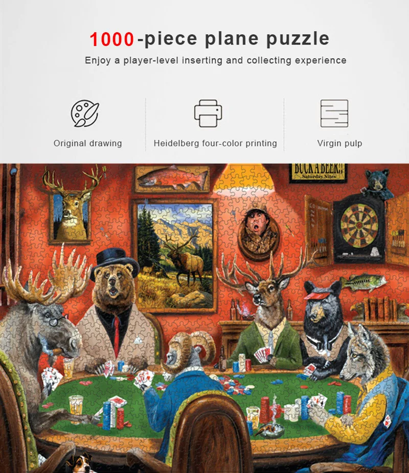 Jigsaw Puzzles 1000 Vienetų Medinių Planetos Kosmoso Apskritojo Švietimo Suaugusių Vaikų Kraštovaizdžio Gyvūnų, Kačių, Šunų Keliauti Namo Dekoro Žaidimas