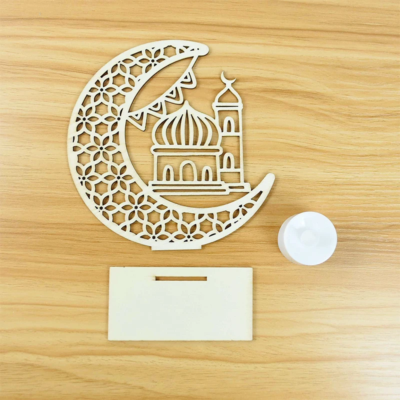 1Pcs 14cm Led Žibintų Ramadanas Eid Dekoro Medžio Mubarakas Mėnulio Fėja Šviesos Dekoracijos, Musulmonų ir Islamo Poilsio Namų Papuošalas