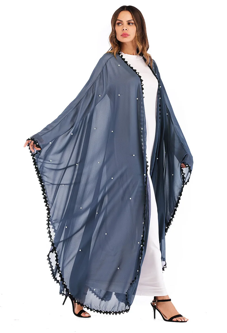 Musulmonų šikšnosparnių rankovėmis diamond Abaja Islamo Megztinis Kimono Ilgas Chalatas, Chalatai Tunika Vestidos Ramadanas turkijos Islamo abaja wq1167