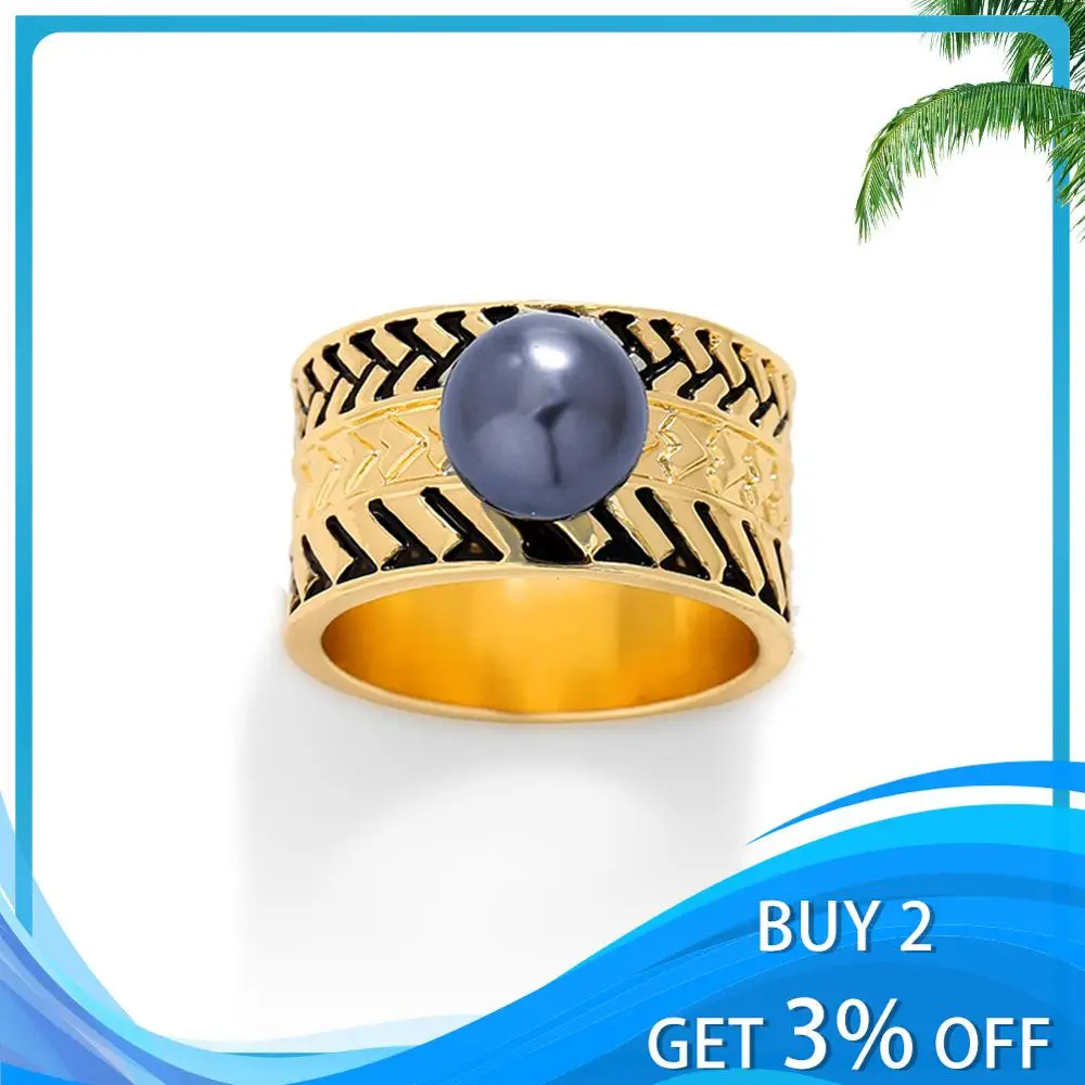 Cring Kokosų Havajų Žiedas Aukščiausios Kokybės Origianl Dizainas, Vintage Black Pearl Juvelyrika Mados Žiedai Valentino Dienos Dovana Moterims