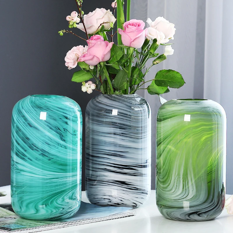Stiklo Vaza Apdailos Spalvinga Stiklo Vaza Namų Puošybai Modernus Minimalistinio Kambarį Apdaila, Valgomasis Stalas Gėlių Vaza