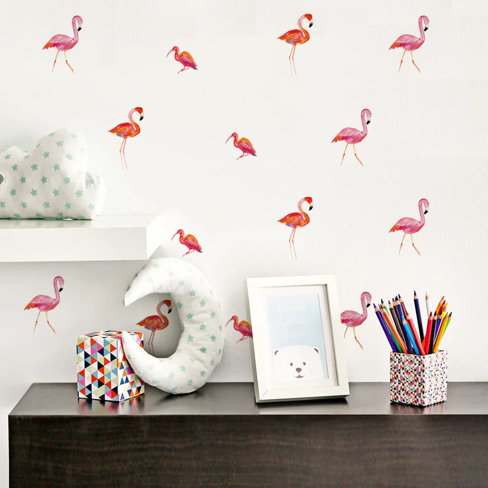 Flamingo Sienų lipdukai vaikams kambariai Mergaičių kambario, miegamojo Sienų Lipdukai, Vinilo Vandeniui Nuimamas Šiuolaikinių namų puošybai