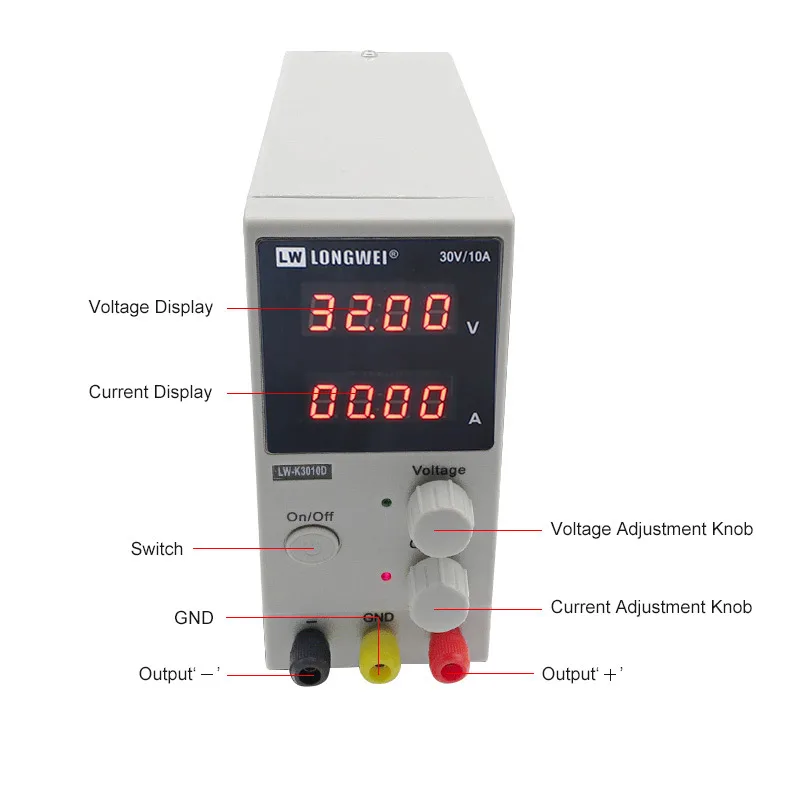 LW 3010D DC Maitinimo Reguliuojamas Skaitmeniniu Ličio Baterijos Įkrovimo 30 V, 10A Jungiklis Laboratorija Maitinimo Įtampos Reguliatorius