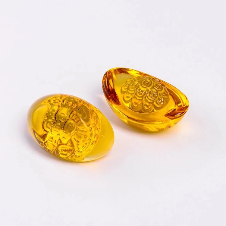 New5pcs 40mm Geltona Kristalų Batų formos Aukso Luito Stiklo Prespapjė Amatų Namų Puošybai Kvarco Papuošalai Fengshui Figūrėlės