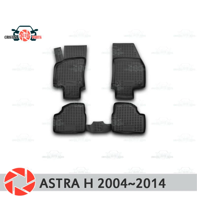 Grindų kilimėliai Opel Astra H 2004~kilimėlių ne slydimo poliuretano purvo apsaugos, vidaus reikalų automobilių optikos reikmenys