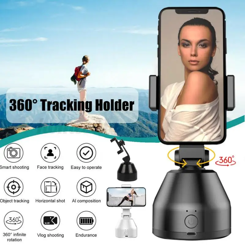 360 Sukasi Automatinis, Veido Atpažinimo Trikojo, Fotoaparato Automatinio Fotografavimo Selfie Lazdos Telefoną Prijungti Nešiojamą Vaizdo Kamerą, Gimbal Priedai