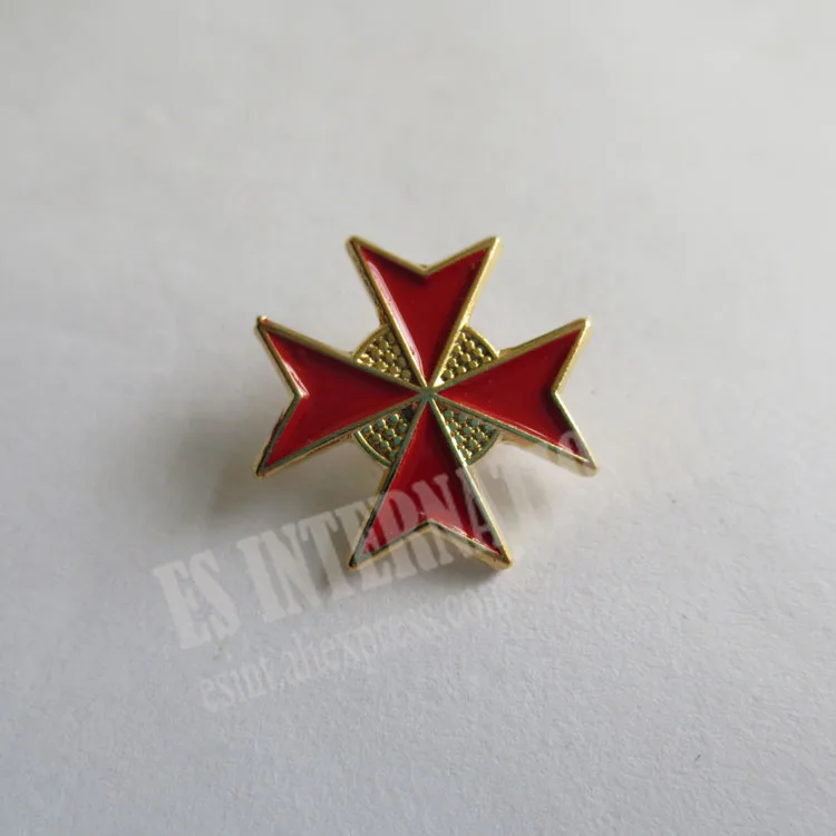 Didmeninė, Masinu Atvartas Smeigtukai Ženklelis Mason Freemason LPM056 Raudonojo Kryžiaus tamplieriai ordino Riterių Malta 1,8 cm
