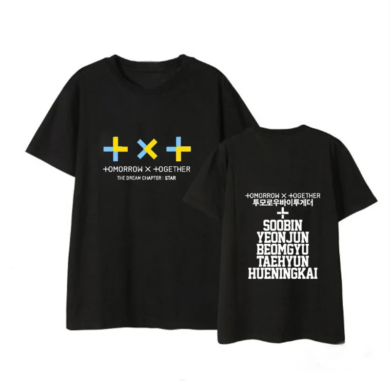 TXT Kpop Nario vardas spausdinti Tee Marškinėliai 2021 M. Vasarą Hip-Hop Atsitiktinis TXT marškinėliai trumpomis Rankovėmis mados korėjos Marškinėlius moterims, vyrams, topai