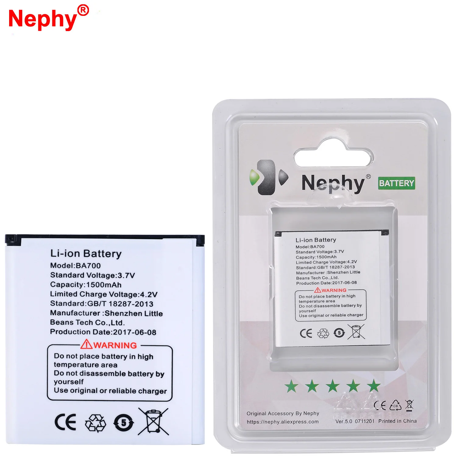 2019 Nephy Originalios Baterijos BA700 Sony Xperia Neo MT15i Pro MK16i Ray ST18i V MT11i MT27i MT15a ST21i 1500mAh Aukščiausios Kokybės