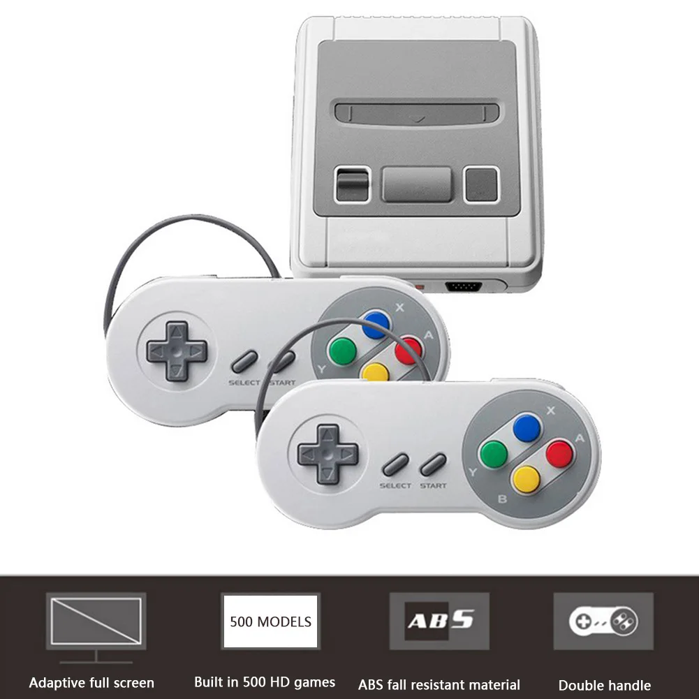 Du kartus Grotuvai, Vaizdo Žaidimų Žaidėjų Nešiojamų Žaidimų Konsolės Retro Rankinės HDMI Išvesties SNES Mini Žaidimų Konsolės