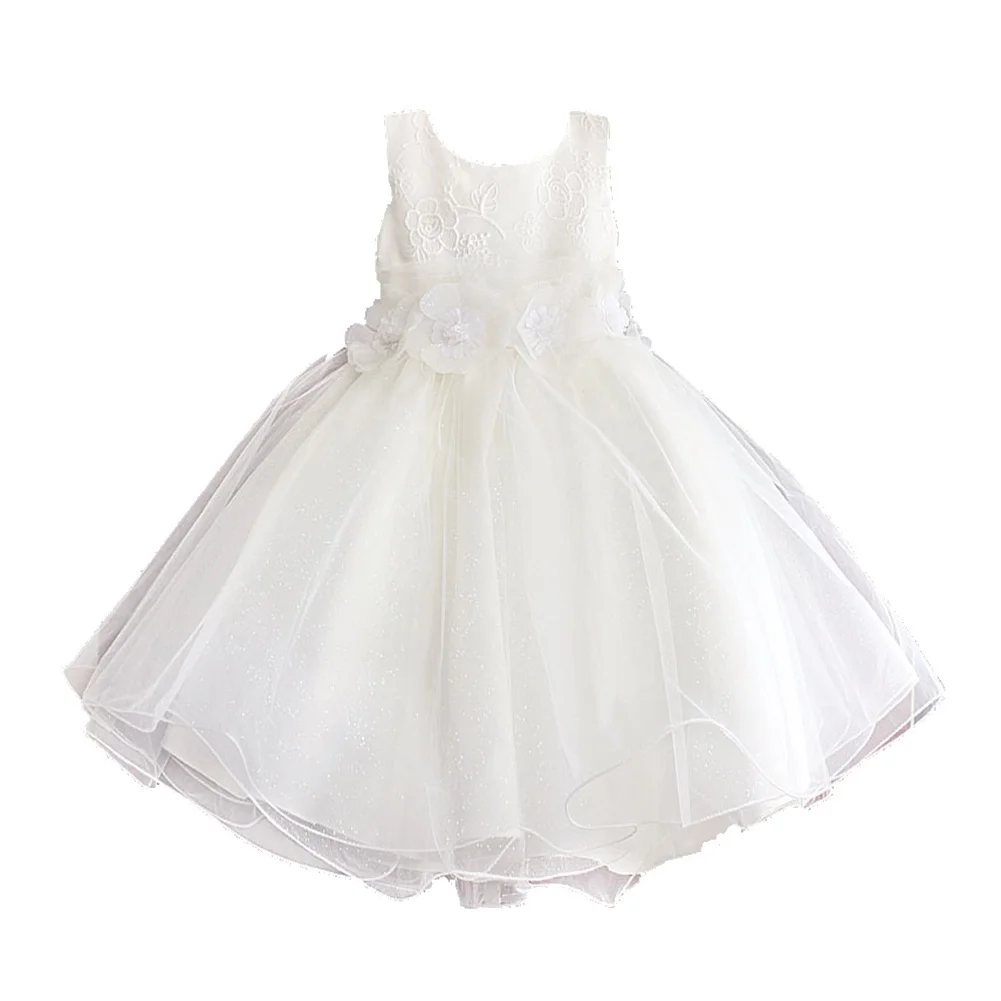 Gėlių Mergaitės Suknelė Aukščiausios Kokybės Vaikams Drabužių 3D Gėlių Vestuvių Baigimo Suknelė Mados Baby Girl Drabužiai