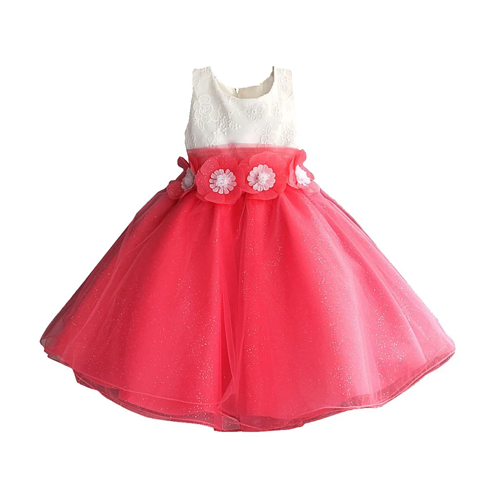 Gėlių Mergaitės Suknelė Aukščiausios Kokybės Vaikams Drabužių 3D Gėlių Vestuvių Baigimo Suknelė Mados Baby Girl Drabužiai