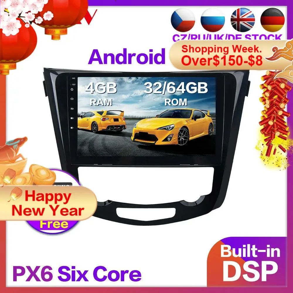 PX6 Android 9.0 Automobilių GPS Radijo Nissan X-Trail, Primera J10 J11 m. m. 2016 m. 2017 Audio Stereo Multimedia, GPS Navi galvos vienetas