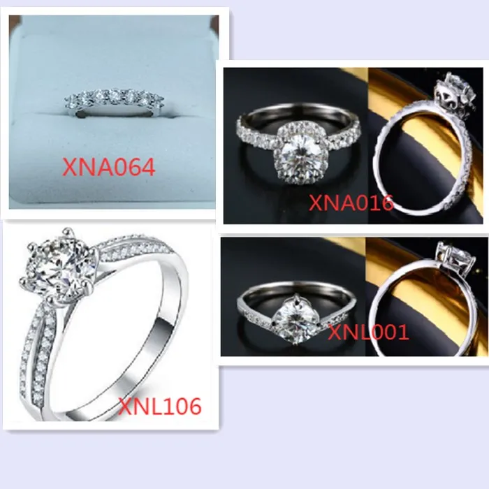 XNA016 925 sterlingas sidabro žiedas 1ct Klasikinio stiliaus Deimantų papuošalai Moissanite žiedas Vestuves Jubiliejus Žiedas Moterims
