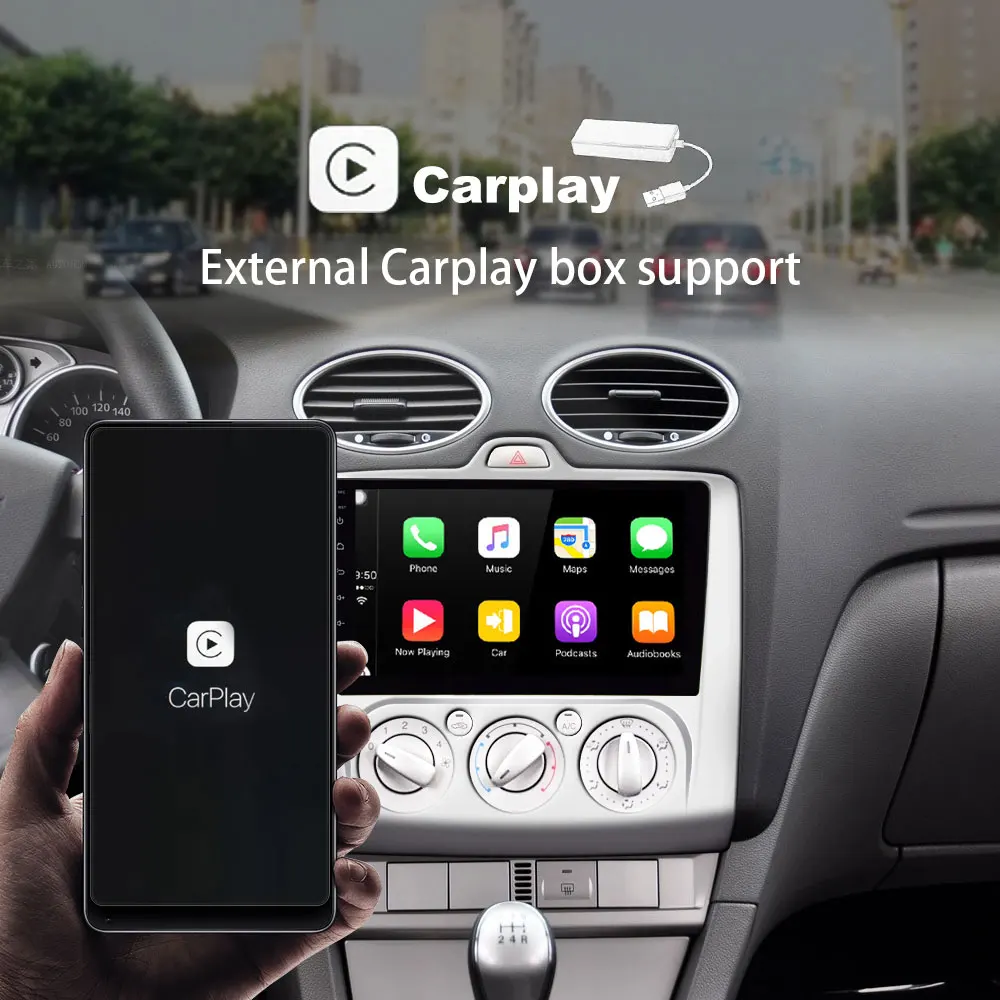 Podofo Android 9.1 Automobilio Radijo, GPS WIFI Padalintas Ekranas, 2 Din Car Multimedia player 9