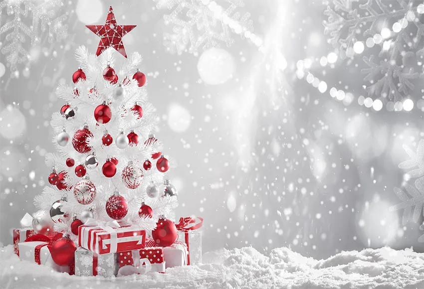 Kalėdų Fono Kalėdų Eglutė Baltas Sniegas Naujųjų Metų Šeimos Apdailos Snaigės Fotostudijos Fono Plytų Židinys