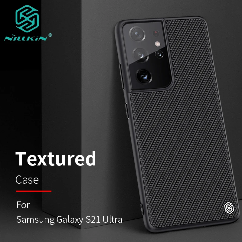 Samsung Galaxy S21 Ultra Atveju 3D Tekstūra Audimo Nailono Pluošto Apsaugines PC Galinį Dangtelį Galaxy S21 S21 Plius Shell NILLKIN