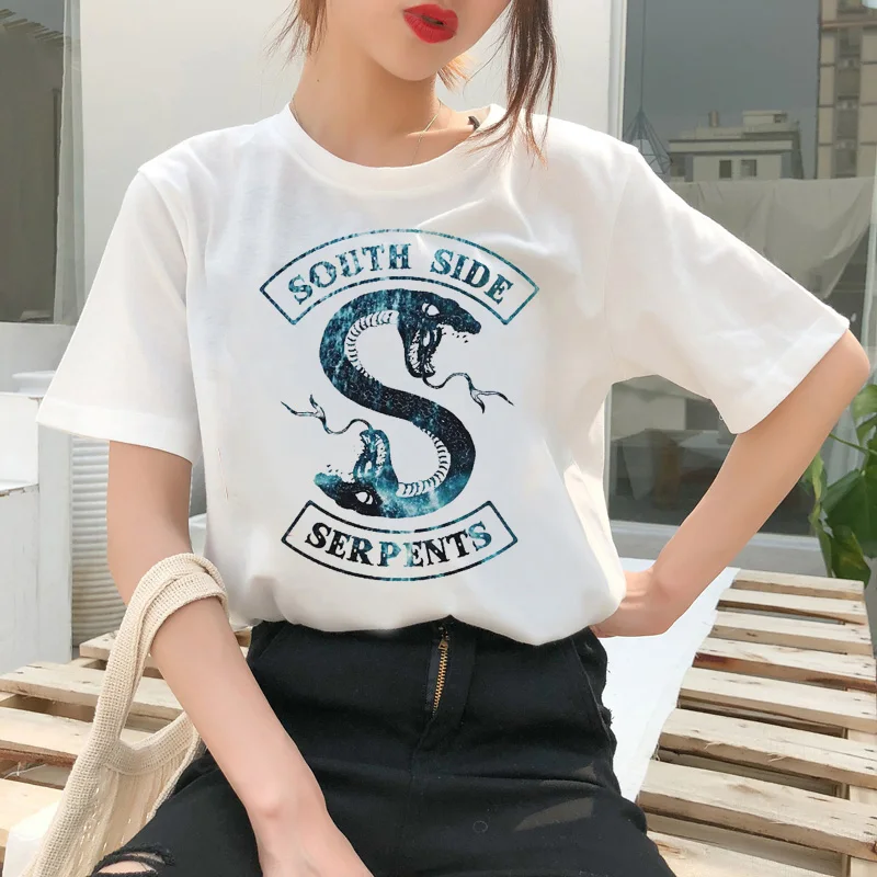 Riverdale Marškinėliai Pietų korėjos Moterys T-shirt Harajuku Viršuje Pietų Pusę Moterų Žalčių Marškinėlius drabužius Ullzang Gyvatė Spausdinti Tees
