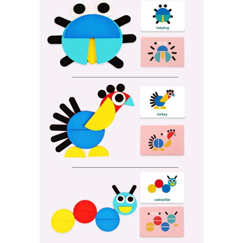 Kūdikių Montessori Švietimo Žaislas, Medinės 3D Dėlionė Spalvos, Formos Dėlionės Smegenų Mokymo Intelektinės Mokymosi Žaislai