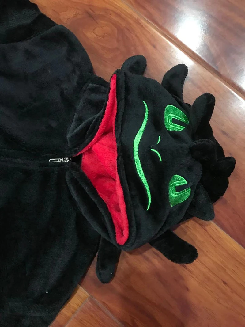 Kaip Mokyti Savo Drakonas Toothless Anime Kigurumi Moterų Žiemos Flanelė Gyvūnų Onesie Mielas Cosplay Sleepwear Jumpsuit Pižama
