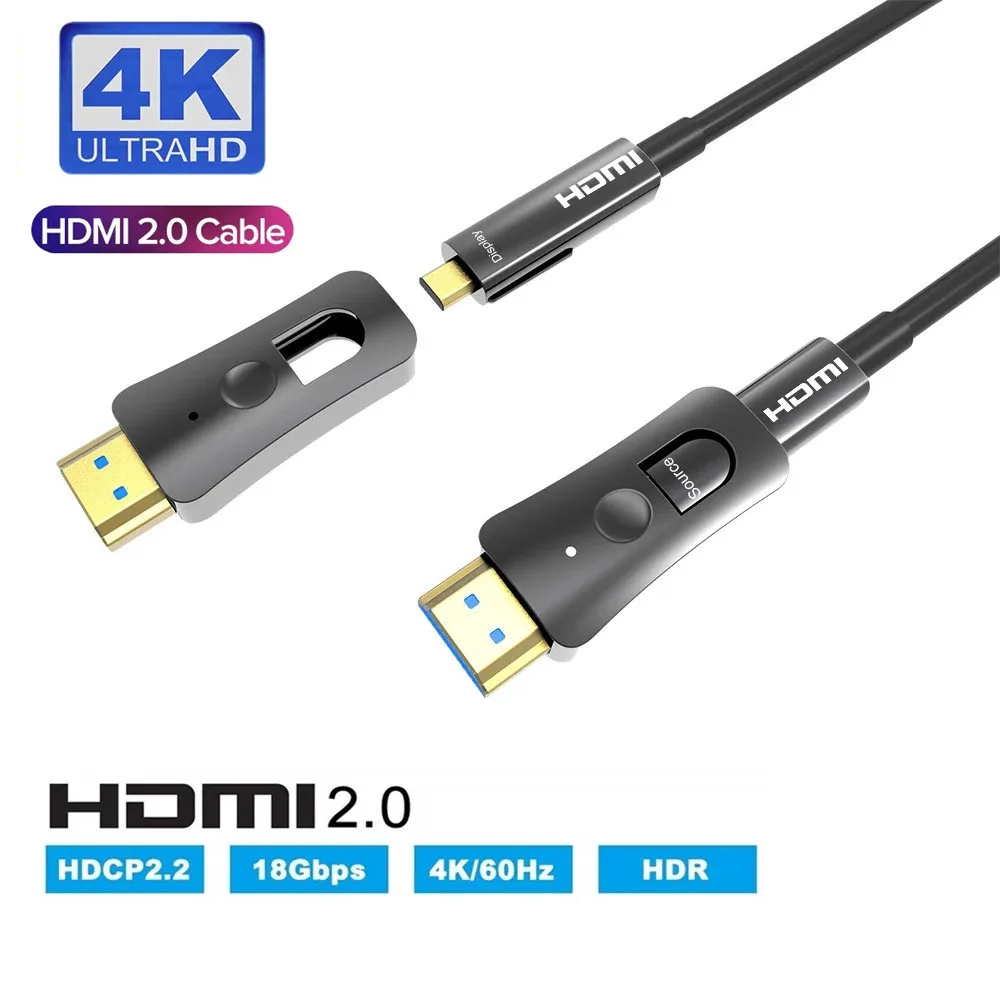 Srieginių optinio Pluošto kabelis HDMI 2.0 4K HDMI A-D tipo, vieno galva pullable HDTV Projektorius Set-Top Box Saugumo Kameros