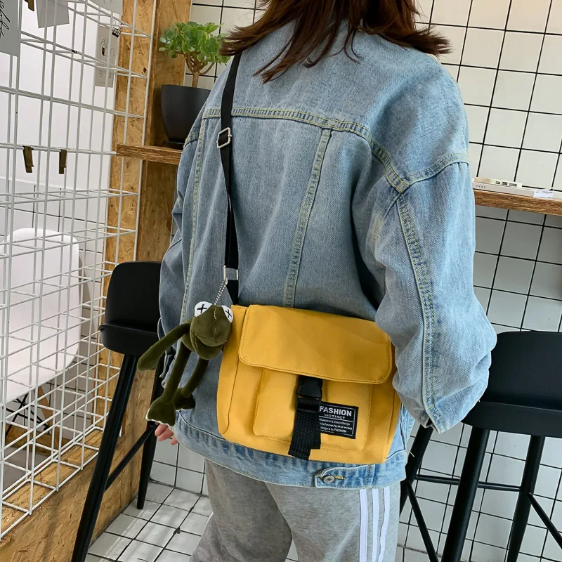 2021 Korėja Japonų Stiliaus Moterų Mažas Drobės Maišelį Atsitiktinis Mados Studentas Medžiaga Pečių Mini 