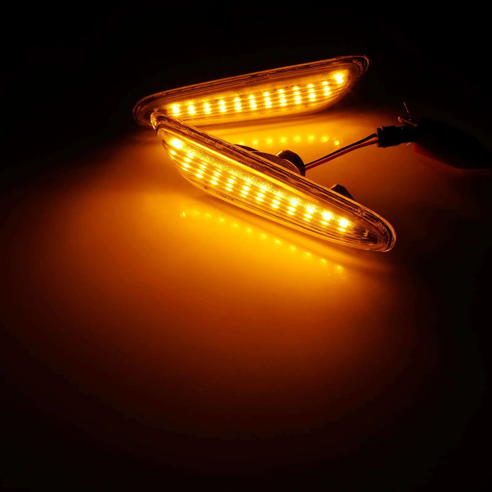 ANGRONG 2x Gintaro LED Šoniniai Gabaritiniai Indikatorius Signalo Lemputė BMW E46 E60 E82 E87 E92 E93