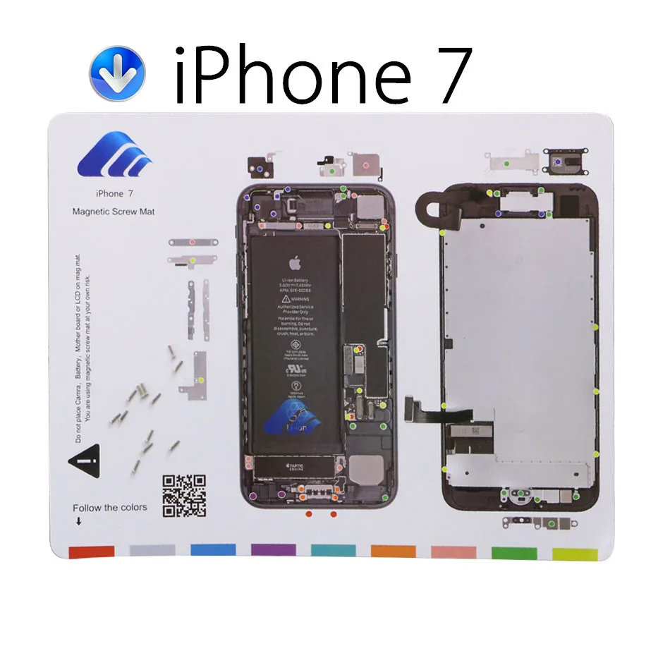 11PCS Magnetinio Varžtas Kilimėlis iPhone 4,4 s,5,5 c,5s,6,6 Plius,6s,6s Plius,7,7 Plius Profesionalus Gidas, Trinkelėmis Mobiliųjų Telefonų Remonto Įrankiai