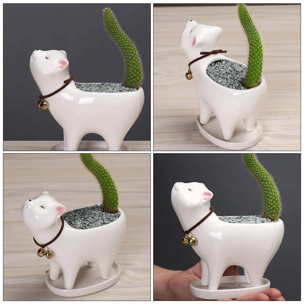 Lovely Cat Modelis Sultingi Vazonas Kūrybos Augalų Puodą Keramikos Vazonas Keramikos Vazonas Animacinių Filmų Mielas Asmenybės Ornamentu