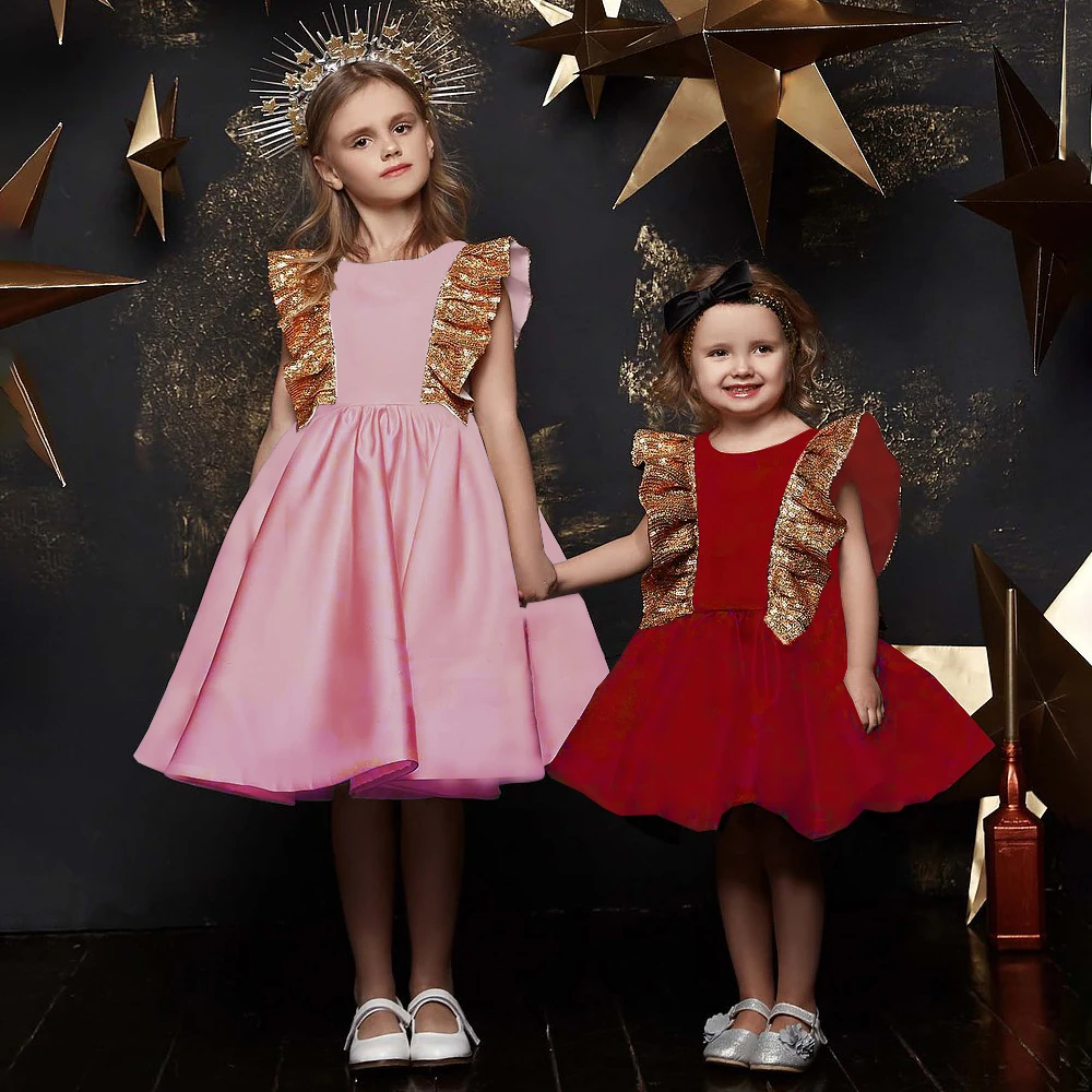 2021 China Suknelė Kalėdų Bamblys Vaikams, Kūdikių Mergaitės Bowknot Šalis Vestuvių Suknelė Princesė Suknelės Naujųjų Metų Vaikams Drabužių 3-24M