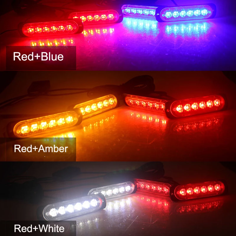 NLpearl 4x Balta Geltona Raudona Mėlyna LED Strobe Šviesos Policijos Lemputė 12V Stroboscope Pagalbos Flasher Grotelės LED Strobe Šviesos Automobilių