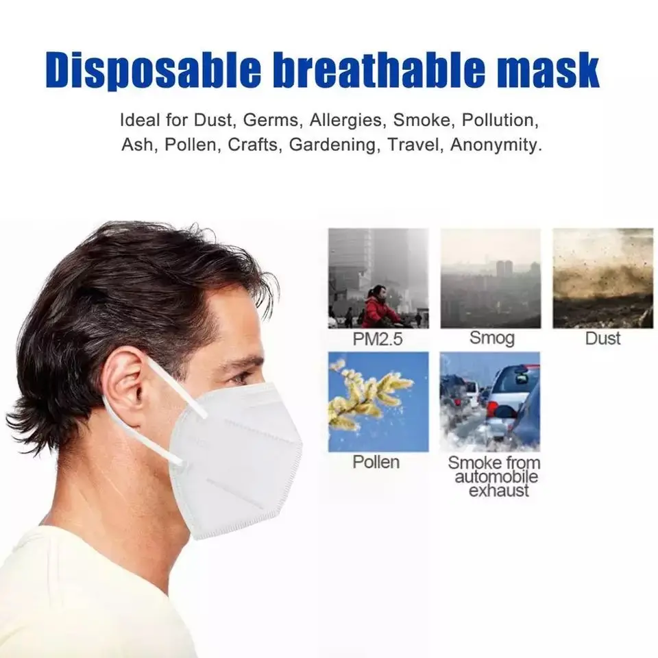 Greitas Pristatymas KN95 Dulkėms Anti-rūko Ir Kvėpuojantis Veido Kaukės Filtravimo Nagų Kaukes 5 Sluoksnių Burną, Mufelinė Padengti Kaukė