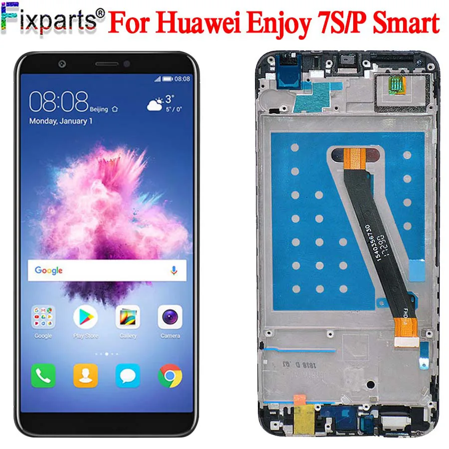 Naujas LCD Huawei Mėgautis 7S LCD HUAWEI P Smart 2018 Ekranas Touch Screen Mėgautis 7 S FIG-LX1 /PAV-L21 LCD P Pažangus Ekranas