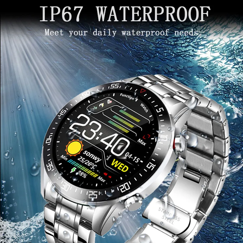 LIGE Naujas vyrų Smart žiūrėti Visą jutiklinis ekranas Smart watch Širdies ritmo monitoringo vandeniui Fitneso žiūrėti Luxury Smart watch vyrams