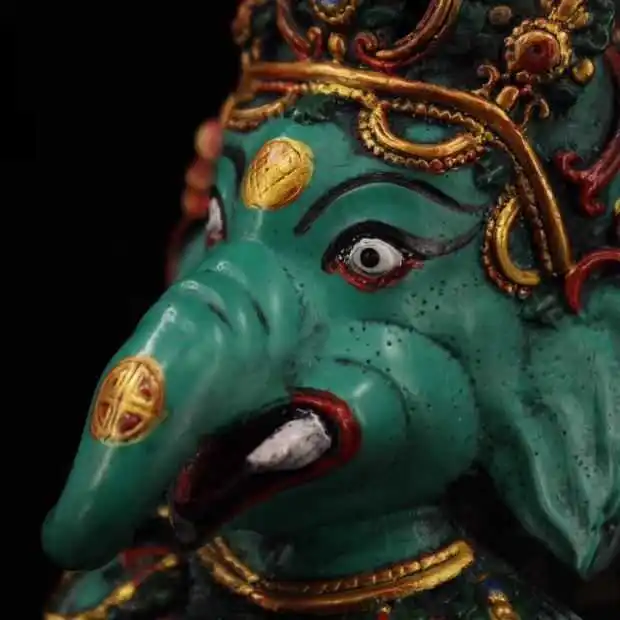 Nepalas surinkti rankų darbo spalvoto brėžinio Šri Ganesh Lacquerware pakabinti statula,už guard namas, exorcise piktųjų dvasių