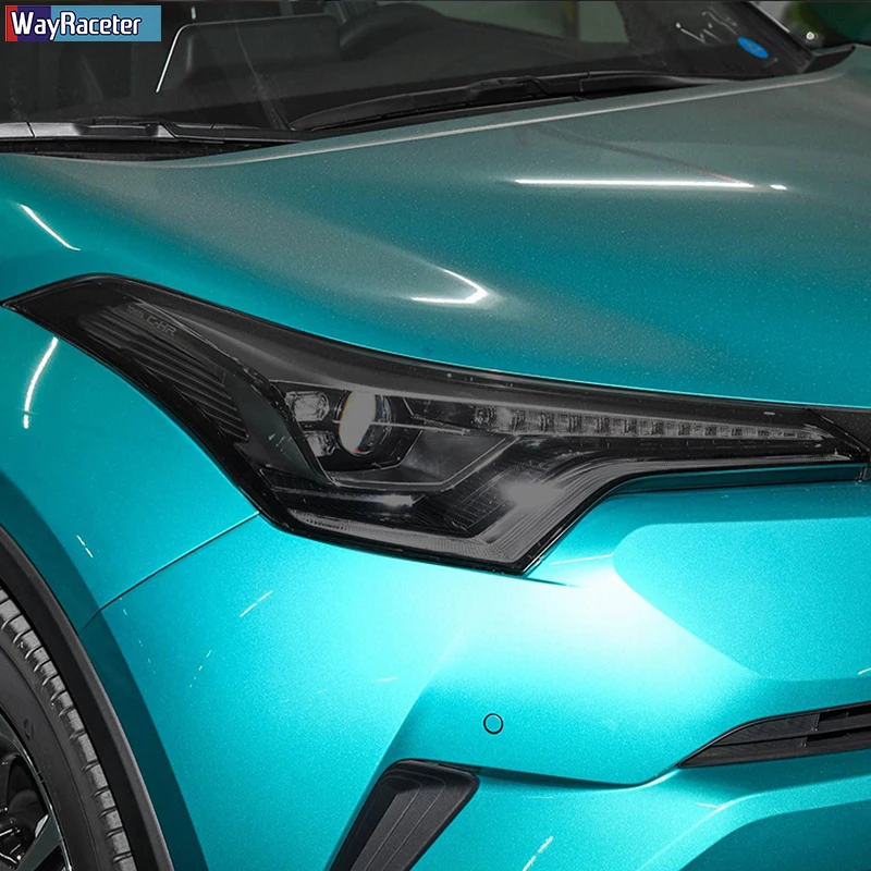 2 Vnt Automobilių Šviesų Atspalvį Rūkyti Juoda Apsauginės Plėvelės Skaidrios TPU Lipdukas Toyota CHR 2018 2019 2020 AX10 Priedai