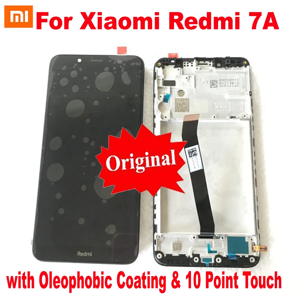 Originalus Geriausia 10 punkte Xiaomi Redmi 7A LCD Ekranas Jutiklinis Ekranas Skydelis skaitmeninis keitiklis Asamblėjos Stiklo Jutiklis + Rėmas Pantalla