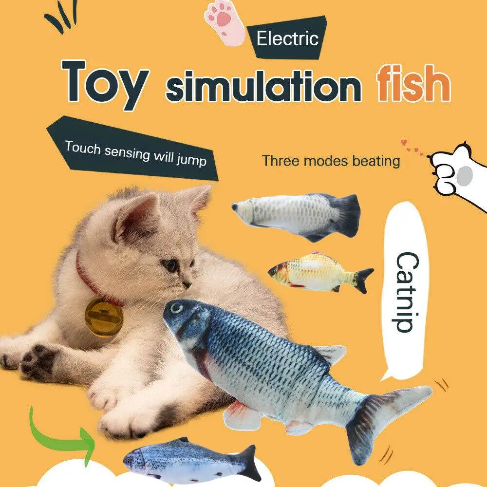 Pet Minkštas Pliušinis 3D Žuvies Formos, Kačių Žaislas Interaktyvių Dovanos Žuvų Katžolių Žaislai Įdaryti Pagalvės, Lėlės, Imitavimo Žvejoti, Žaisti Žaislas Augintiniui