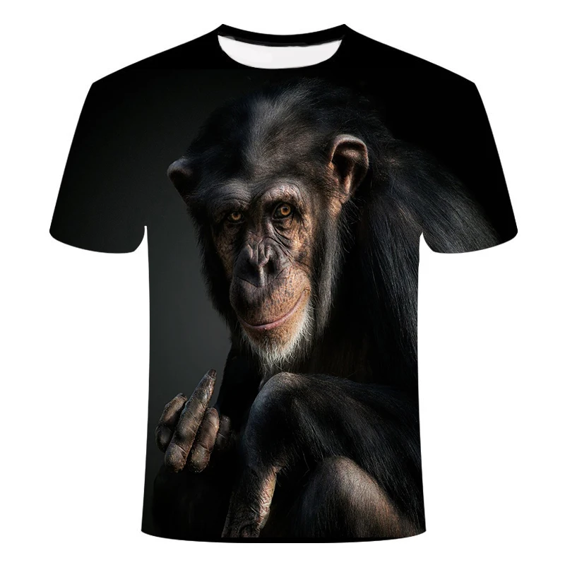 Nauja Vasaros 2020 3D T-shirt spausdinimas gyvūnų beždžionių gorilos trumpas rankovės juokinga dizaino atsitiktinis marškinėliai T-shirt vyrai Azijos dydis S-6XL