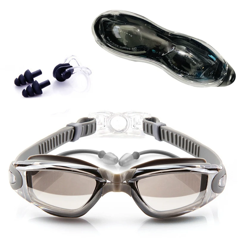 Suaugusiųjų plaukimo akiniai Vandeniui plaukimo akiniai tiktų HD Anti-Rūko UV reguliuojamas recepto akinius, baseinai plaukimas