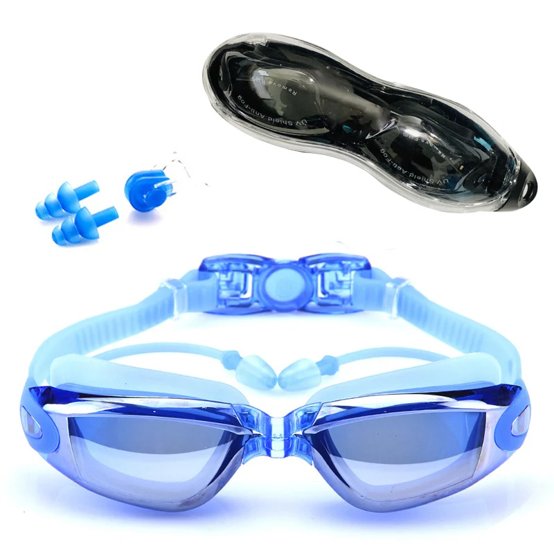 Suaugusiųjų plaukimo akiniai Vandeniui plaukimo akiniai tiktų HD Anti-Rūko UV reguliuojamas recepto akinius, baseinai plaukimas